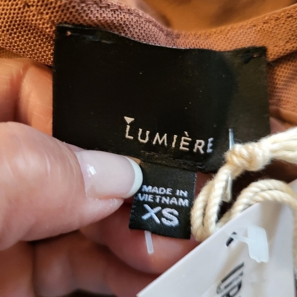 NWT Lumiere Urban Outfitters XS Silky Cocoa Ruched Dress - Picture 8 of 15